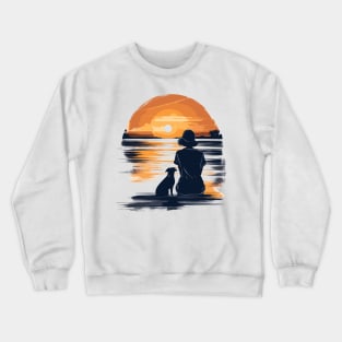 Woman And Dog Crewneck Sweatshirt